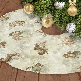 Vintage Engel Glittering Gold ID136 Polyester Weihnachtsbaumdecke