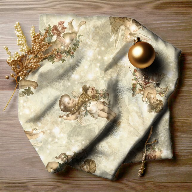 Vintage Engel Glittering Gold ID136 Stoff (Von Creator hochgeladen)