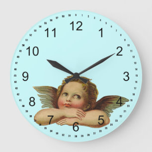Vintage Engel Große Wanduhr