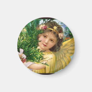 Vintage Engel im Schnee Weihnachtsmagnet Magnet