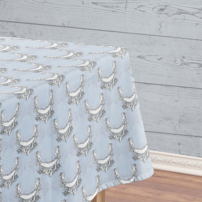 Vintage Engel in Sky Blue Floral Tischdecke (Von Creator hochgeladen)