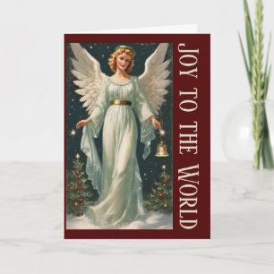 Vintage-Engel-Kunst Weihnachtsfreude für die Welt Karte