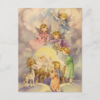 Vintage Engel rund um das Baby Jesus