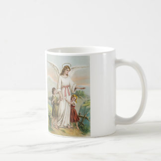 Vintage Engel Schutzengel und zwei Kinder Tasse