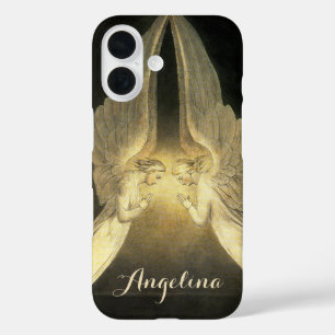 Vintage-Engel schweben über Jesus Christus iPhone 16 Hülle