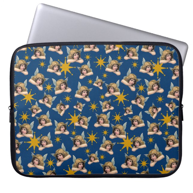Vintage Engel & Sterne Laptopschutzhülle (Vorderseite)