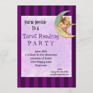 Vintage-Engel-Tarot-Leseparty Einladung