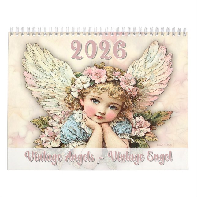 Vintage Engel - Vintag Engel 2026 Kalender (Titelbild)