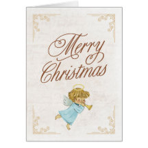 Vintage-Engel-Weihnachtsgrußkarte