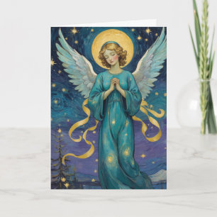 Vintage-Engel-Weihnachtskarte - Personalisieren Karte