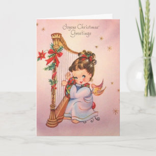 Vintage - Engels frohe Weihnachtsgrüße, Karte