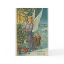 Vintage-Engelsgeschenke Weihnachtsgrußkarte