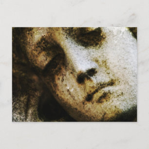 Vintage Engelsstatue Gesicht Grunge Postkarte. Postkarte
