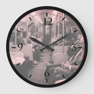 Vintage England London Eisenbahn Innenansicht eine Große Wanduhr