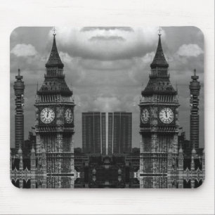 Vintage England London Postamt-Turm Big Ben M Mousepad