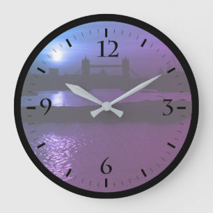 Vintage England London Sonnenuntergang Große Wanduhr