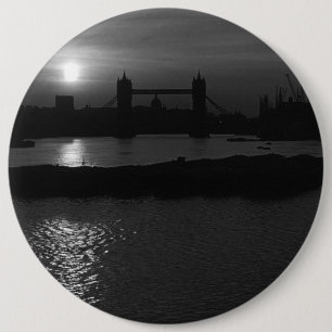 Vintage England London Sonnenuntergang Tower Bridg Button