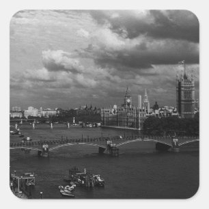 Vintage England London Themse 1970 Quadratischer Aufkleber