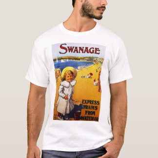 Vintage-England Swanage Strandwerbung T-Shirt