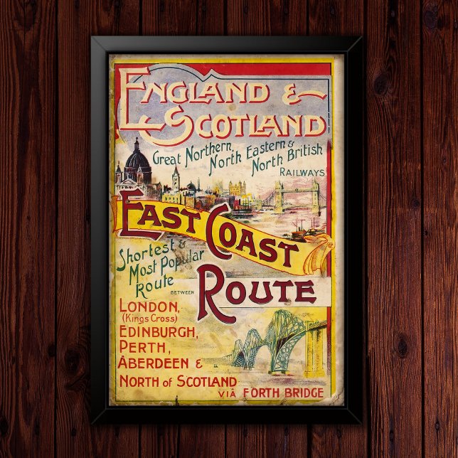 Vintage-England- und Schottland-Bahnwerbung Poster (Von Creator hochgeladen)