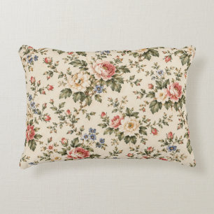 Vintage Englische Gartenrosen Dekokissen