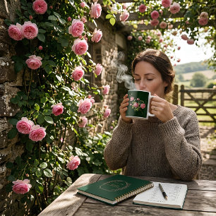 Vintage Englische Kohlrose Smaragdgrün Kaffeetasse