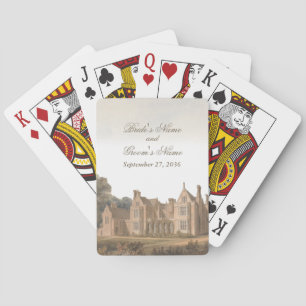 Vintage englische Manor Chateau Villa Hochzeit Spielkarten