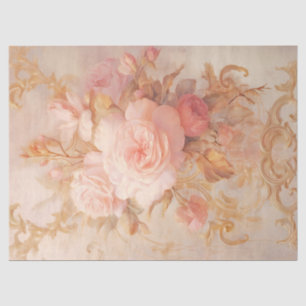 Vintage englische Rose barocke Goldverzierungen Seidenpapier