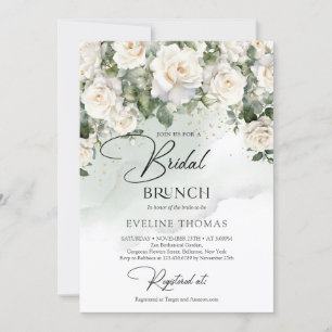 Vintage englische Rose Grünpflanzen Bridal Brunch Einladung