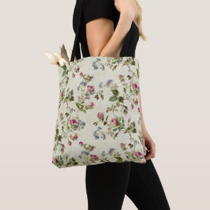 Vintage-Englische-Rosen-Botanik-Ästhetik-Tasche