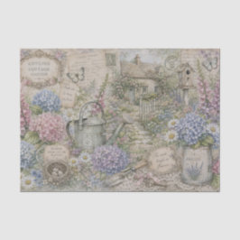 Vintage Englischer Cottage-Garten Hydrangeen Finge Seidenpapier