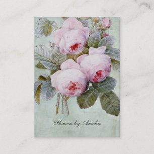 Vintage Englischer Rosengarten Botanische Chubby Visitenkarte