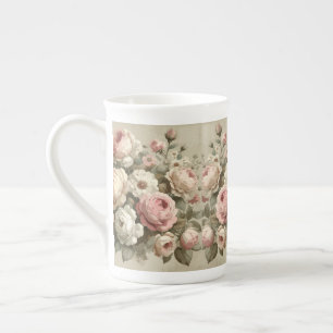Vintage englischer Rosengarten Cottagecore Dekor Prozellantasse