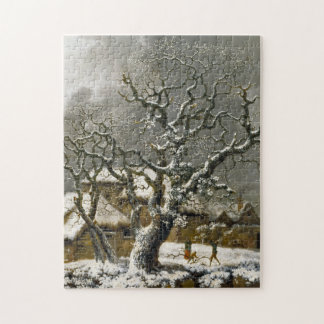 Vintage englischer Winterlandschaftsdruck Puzzle