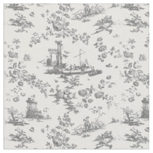 Vintage englisches Blumengarnitur Toile de Jouy-Gr Stoff