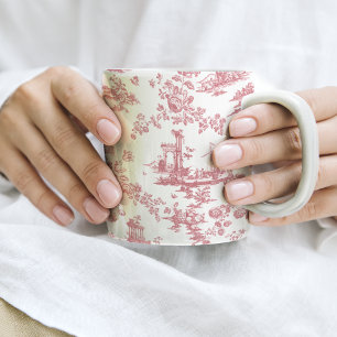 Vintage englisches Blumengemuster Toile de Jouy-Ro Tasse