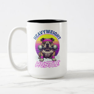 Vintage English Bulldog Athletic Club - Retro Hund Zweifarbige Tasse