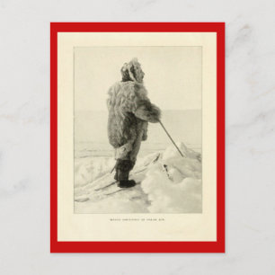 Vintage Entdecker, Roald Amundson in Polar-Ausrüst Postkarte
