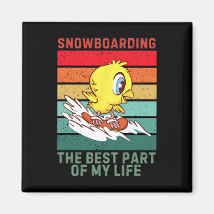 Vintage Ente der beste Teil meines Lebens Snowboar Magnet