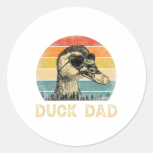 Vintage-Ente Papa Entenliebhaber Vatertag Runder Aufkleber