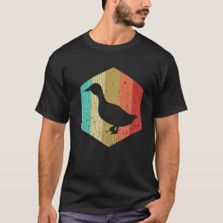 Vintage-Ente Retro-Ente Silhouette 60er 70er Stil T-Shirt
