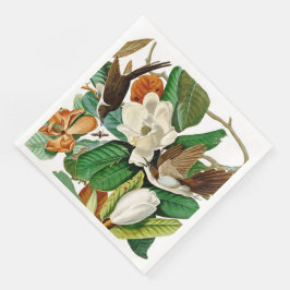 Vintage Entfärbung von Humming Bird Floral Serviette