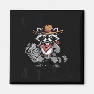 Vintage enthemmter und verwilderter Waschbär-Cowbo Magnet
