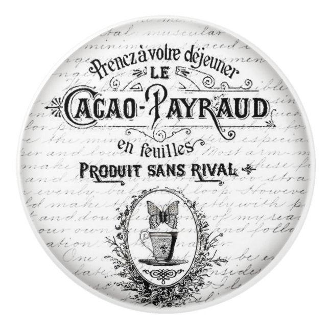 Vintage Entwurfs-Tür-oder Fach-Griffe Keramikknauf (Vorderseite)