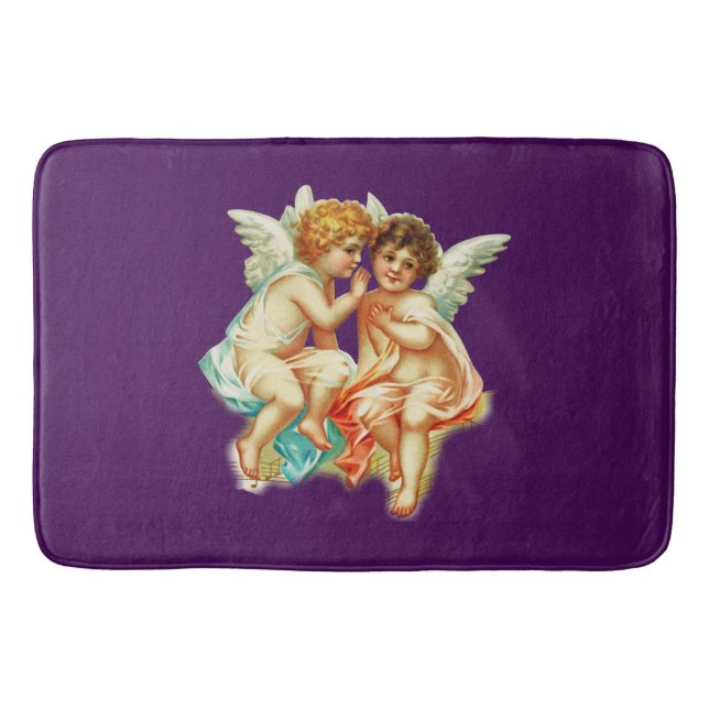 Vintage Ephemera Angel Cherubs Illustration Badematte (Vorderseite)