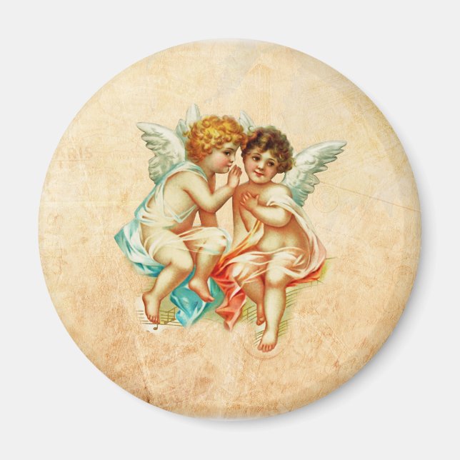 Vintage Ephemera Angel Cherubs Illustration Magnet (Vorne)