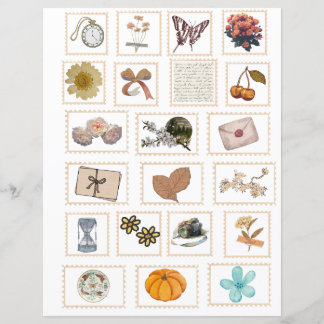 Vintage Ephemera Briefmarke Stickers
