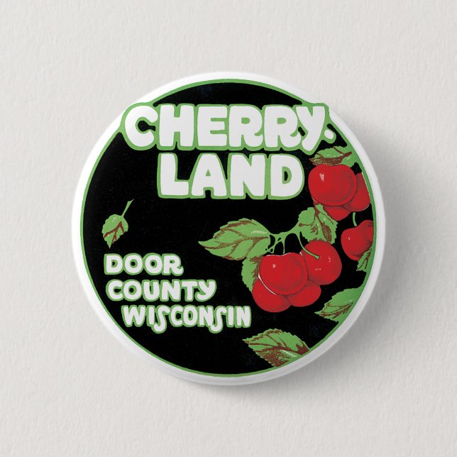 Vintage Ephemera, Cherryland Door Landkreis Wiscon Button (Vorderseite)
