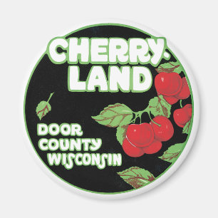 Vintage Ephemera, Cherryland Door Landkreis Wiscon Magnet