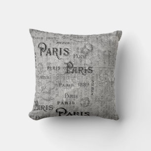 Vintage Ephemera Paris Kissen